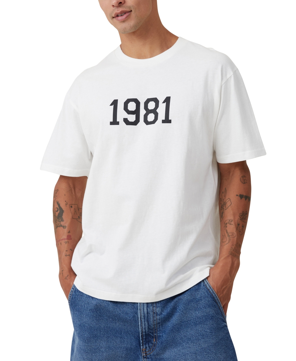 Shop Cotton On Men's Loose Fit College T-shirt In White