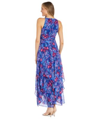 R & M Richards Petite Floral-Print Ruffled Maxi Dress