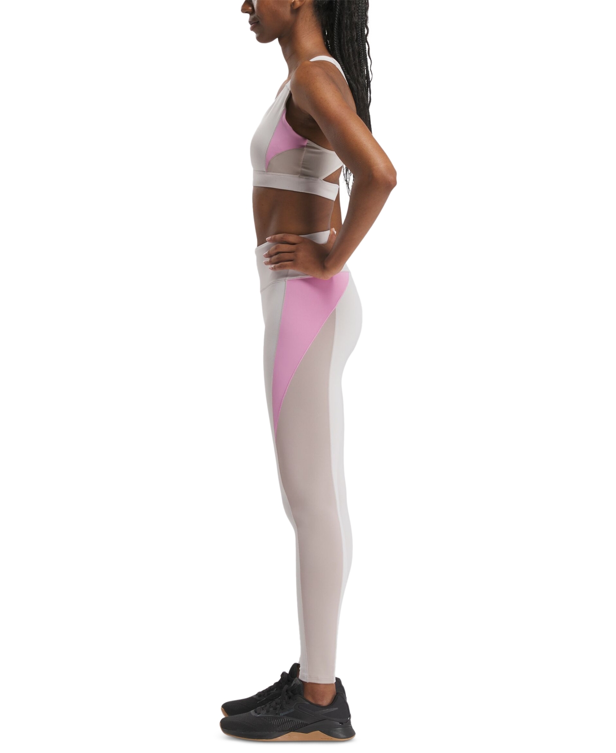 Reebok Women's Active Lux High-Rise Colorblocked Tights -Ash
