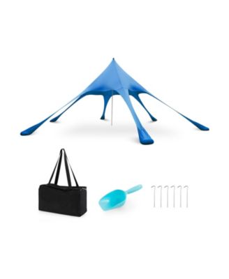 Large Outdoor Beach Sun Shelter with Shovel and Carry Bag