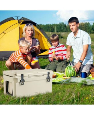 Rotomolded Cooler with Integrated Cup Holders and Bottle Opener