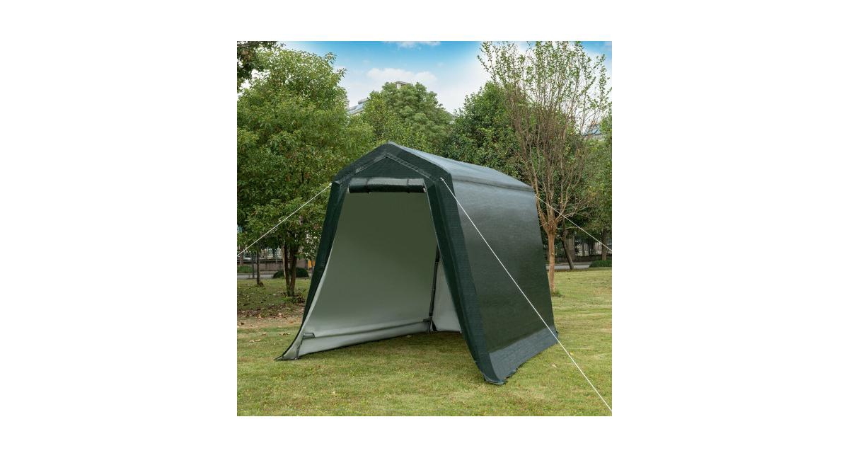 Slickblue Outdoor Carport Shed with Sidewalls and Waterproof Ripstop Cover