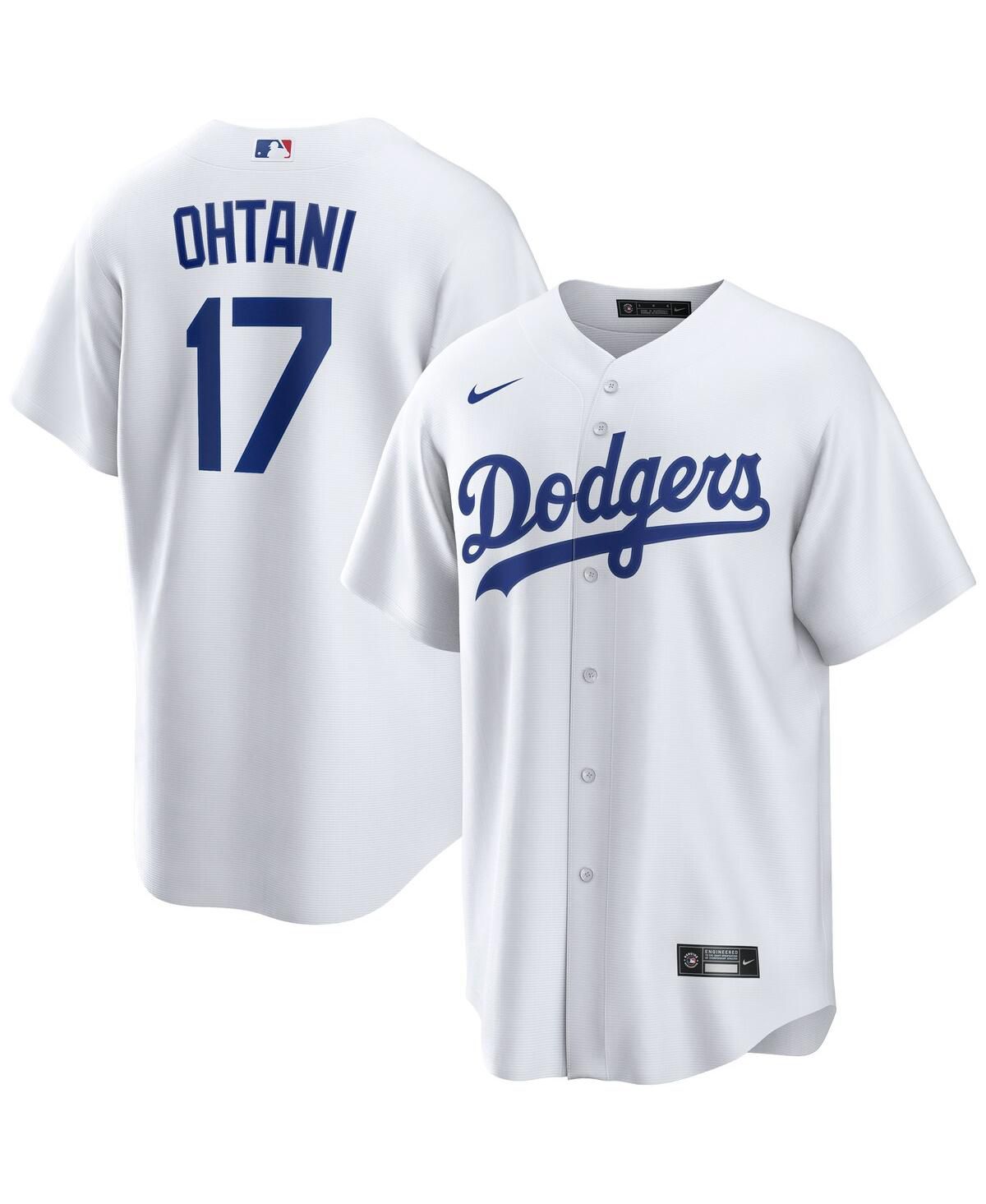 Мужская футболка Shohei Ohtani White Los Angeles Dodgers Home Replica Player Jersey белого цвета.