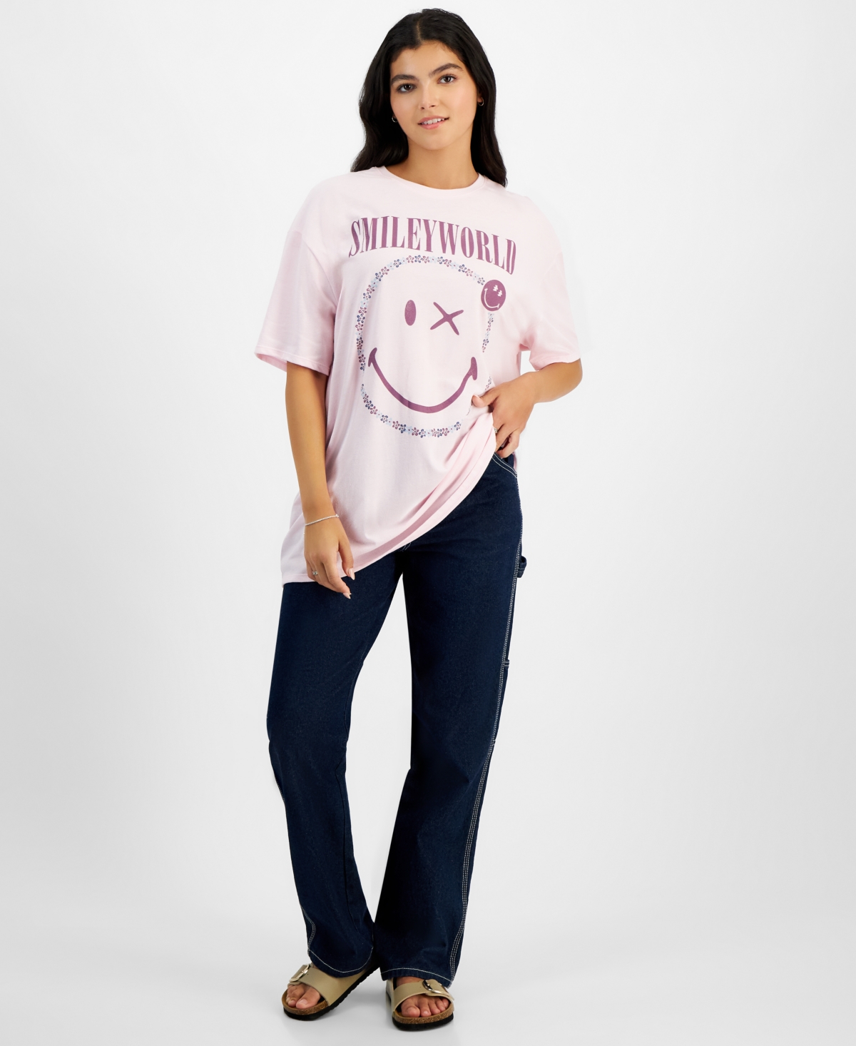 Grayson Threads, The Label Juniors' Smiley World Graphic T-Shirt
