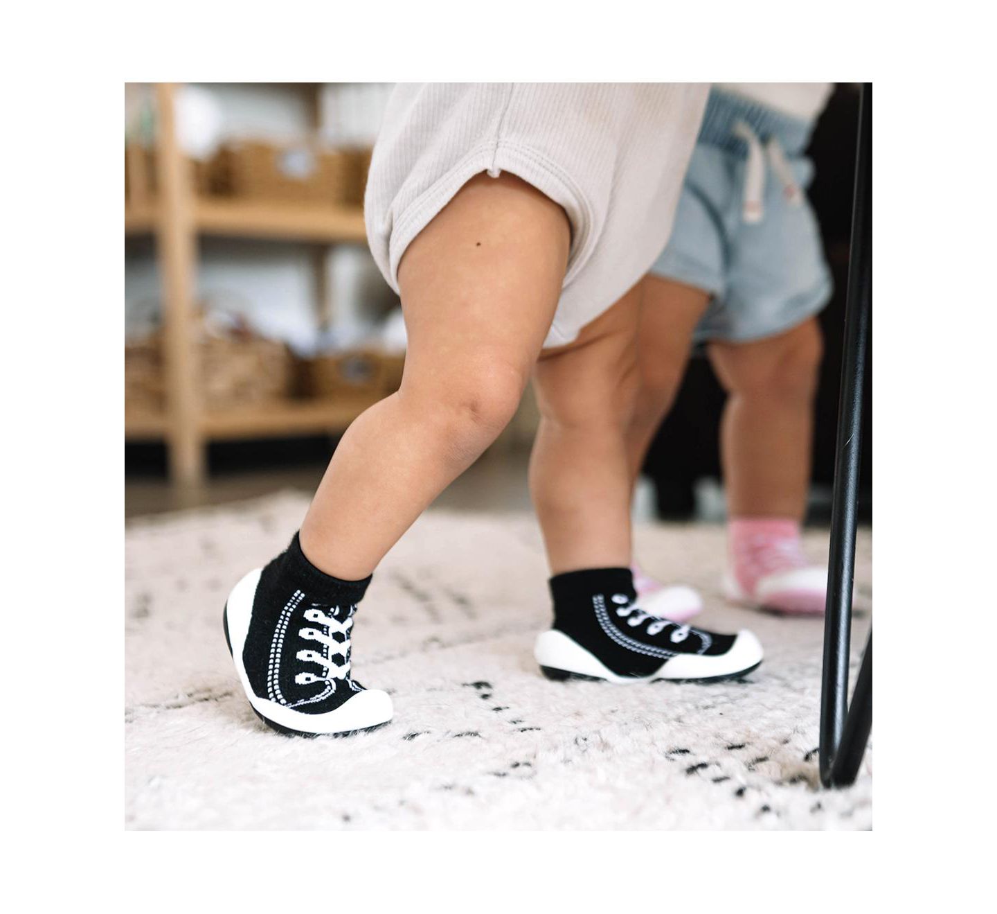 Детские кроссовки Komuello Infant Girl Boy First Walk Sock Shoes Sneakers - Black — фото 10