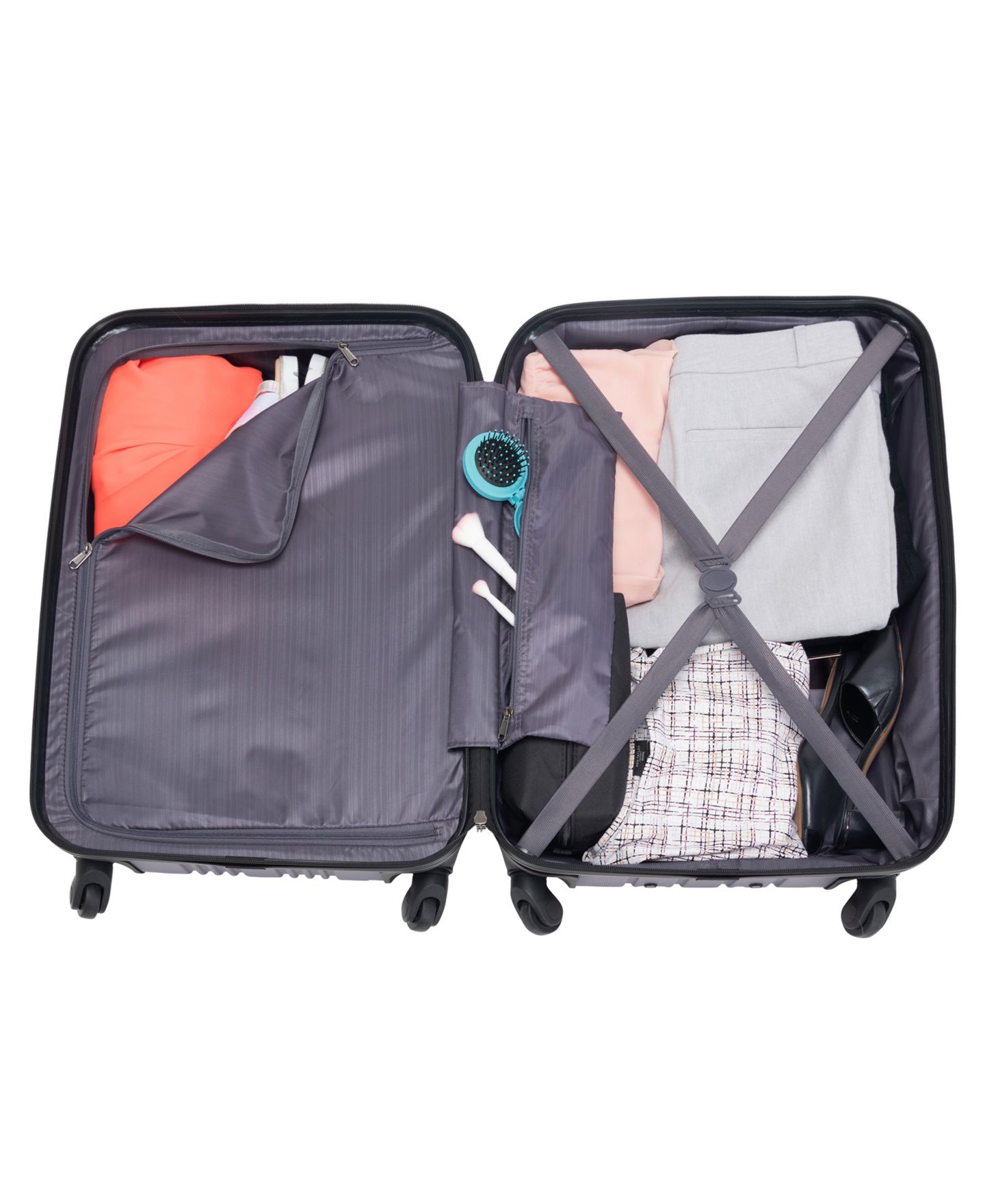 Чемоданы Kenneth Cole Reaction Out of Bounds 2-pc Lightweight Hardside Spinner Luggage Set, цвет: Чёрный — фото 12