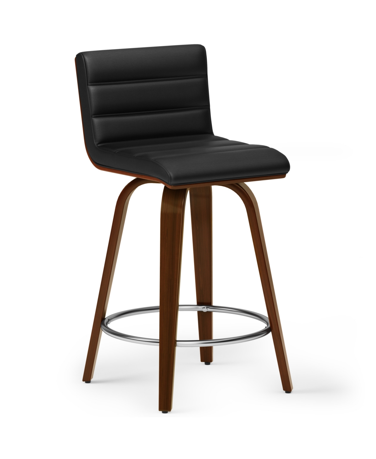 Shop Simpli Home Roland Counter Height Stool In Black Pu Leather