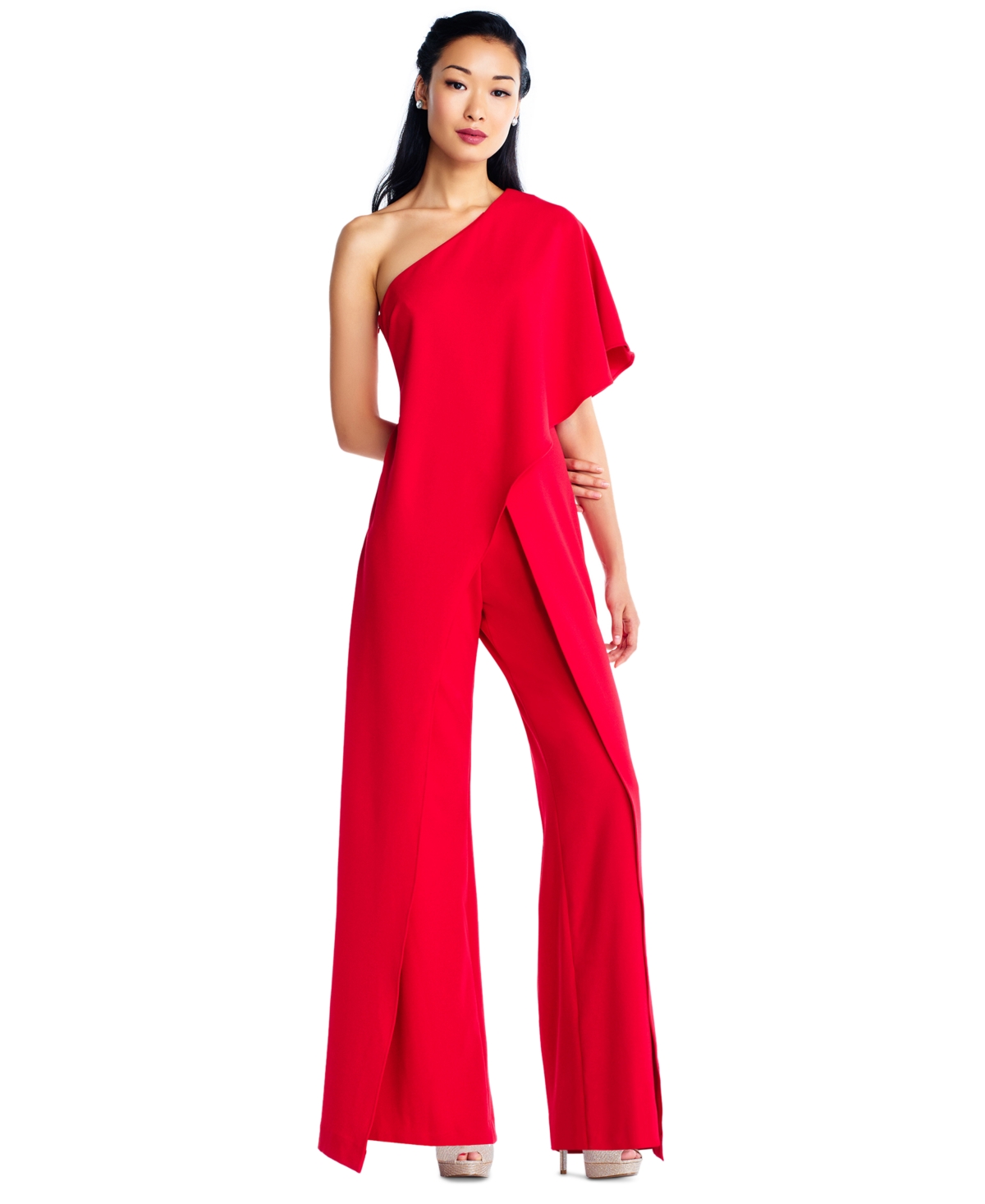 One-Shoulder Jumpsuit - Red