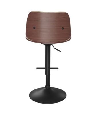Goulding Adjustable Swivel Bar Stool in Cream Pu Leather