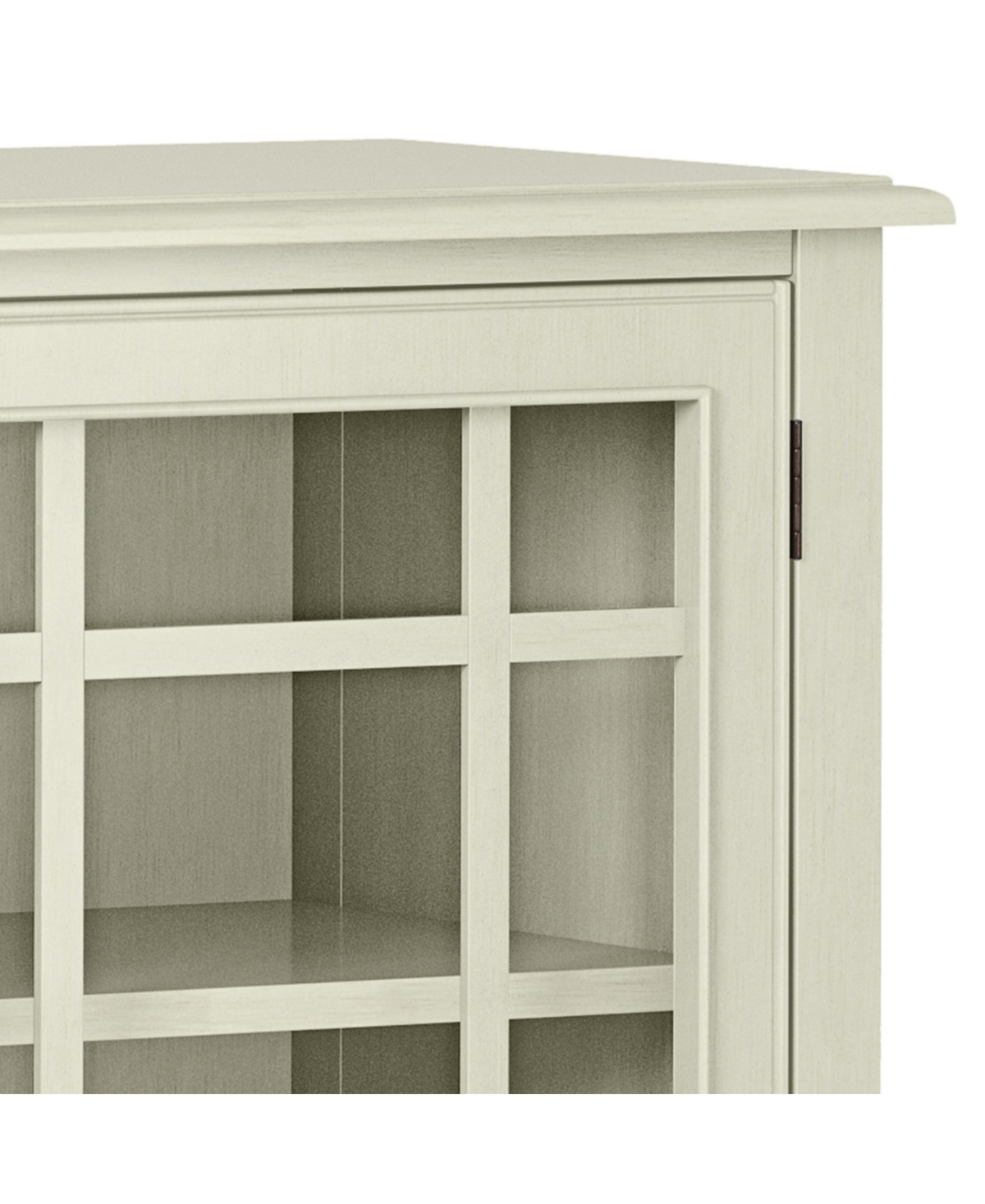 Shop Simpli Home Connaught Solid Wood Low Storage Cabinet In Antique White