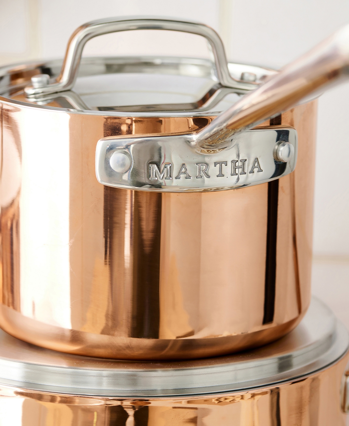 Shop Martha Stewart Collection Martha By Martha Stewart Stainless Steel 2 Qt Saucepan With Lid In Copper