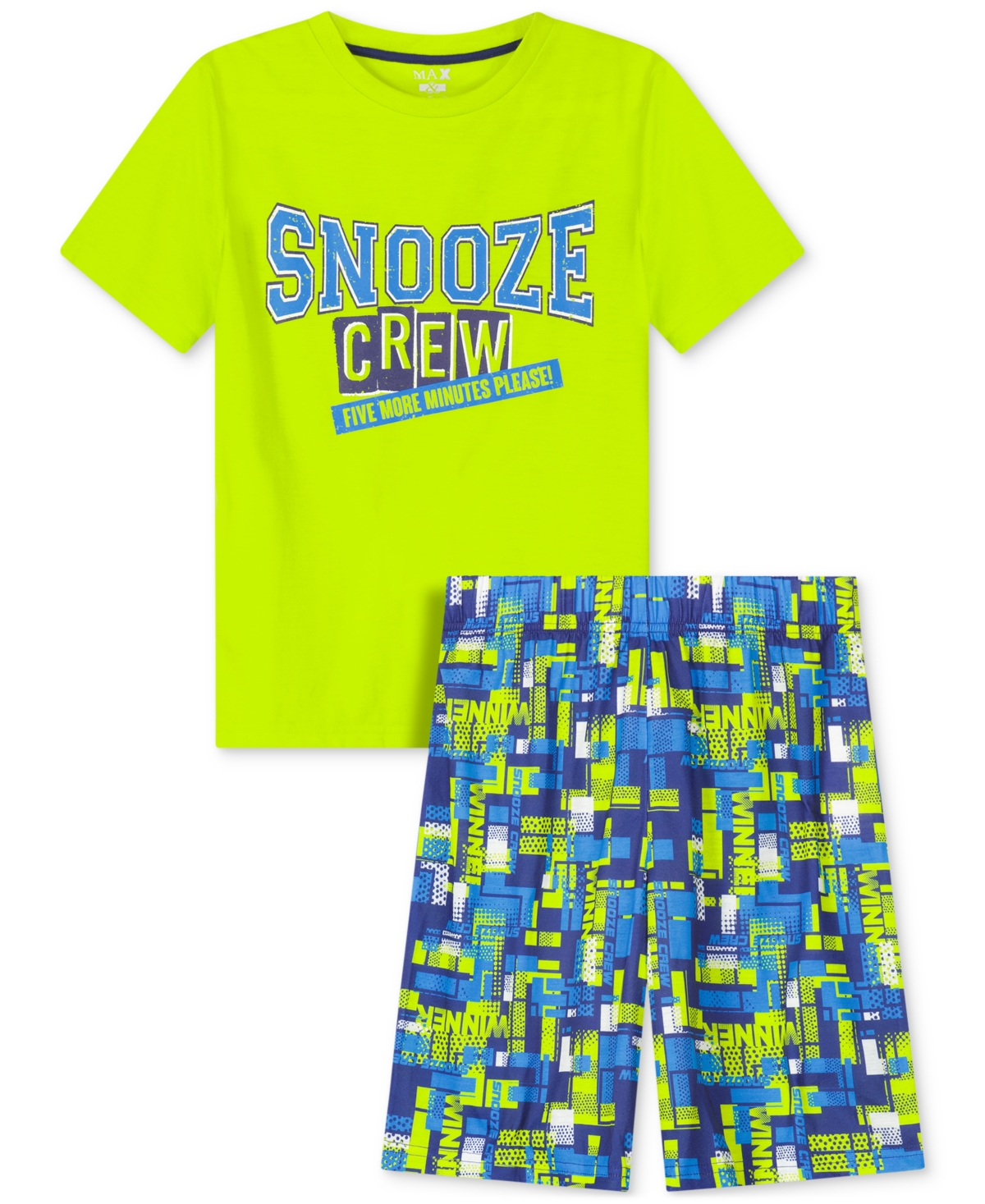 Max & Olivia Kids' Max And Olivia Boys 2-pc. Lime Snooze Tee & Short Pajama Set In Yellow