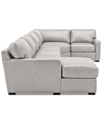 Radley 148" 4-Pc. Leather Wedge Modular Chaise Sectional