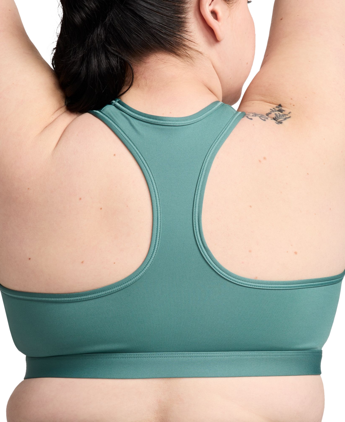 Nike Plus Size Active Medium-Support Padded Logo Sports Bra -white