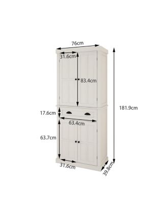Four-Door, One-Drawer Cabinet, Field Grid Model-White