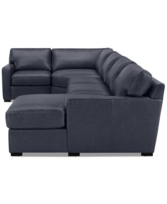 Radley 148" 4-Pc. Leather Wedge Modular Chaise Sectional