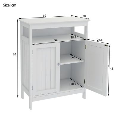 Streamdale Bathroom Standing Storage With Double Shutter Doors Cabinet