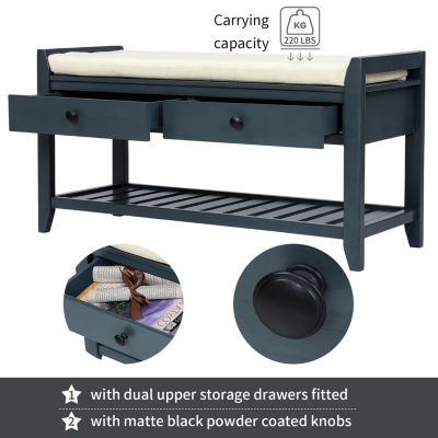 Multipurpose Entryway Bench with Seat and Drawers