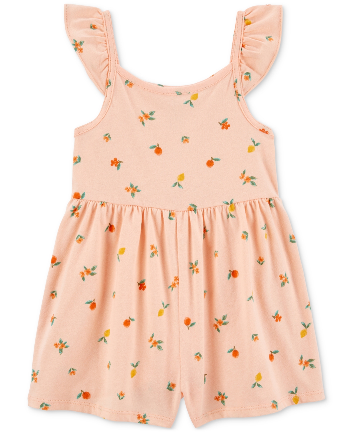 Shop Carter's Toddler Girls Fruit-print Cotton Romper In Peach