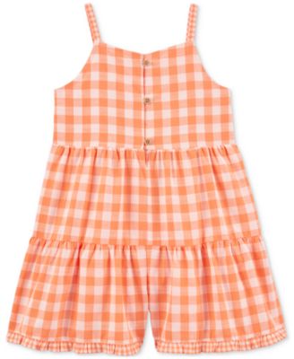Carter's - Toddler Girls Gingham Poplin Cotton Romper