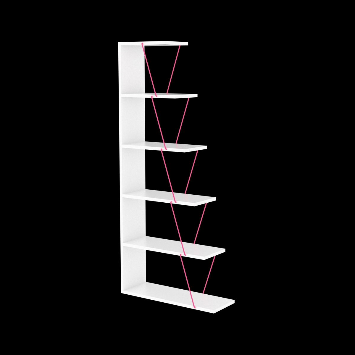 Streamdale Furniture Modern 5 Tier Ladder Bookshelf Organizers, Narrow Bookshelf For Space
