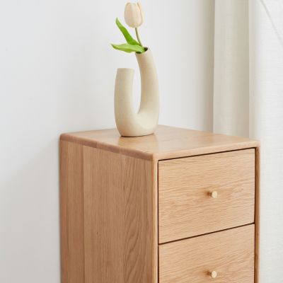 Streamdale Solid Oak Free-Standing Corner Bedside Table
