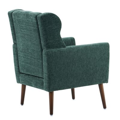 Streamdale Mid Century Modern Armchair in Blackish Green Chenille Fabric