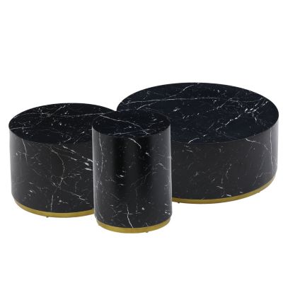 Modern Marble Coffee Table with Gold Base