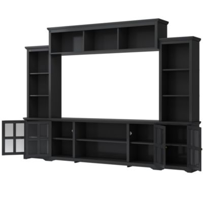 Minimalist TV Stand with Glass Door, for TVs up to 70"