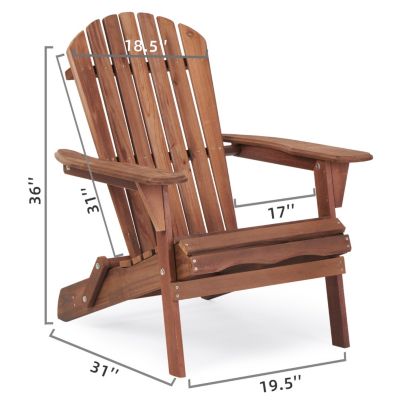 Streamdale Outdoor Folding Adirondack Chair Set - 2 Wood Lounge Chairs