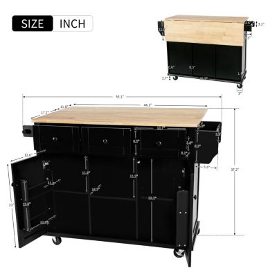 Multifunctional Storage and Wheels Kitchen Cart