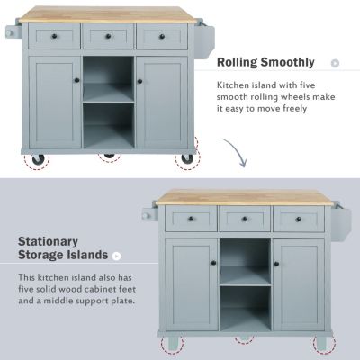 Multifunctional Storage and Wheels Kitchen Cart
