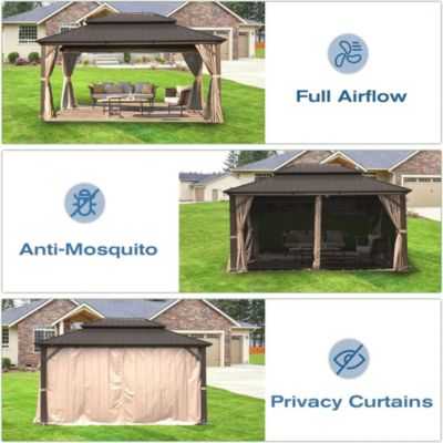 12' x 16' Aluminum Gazebo with Double Roof