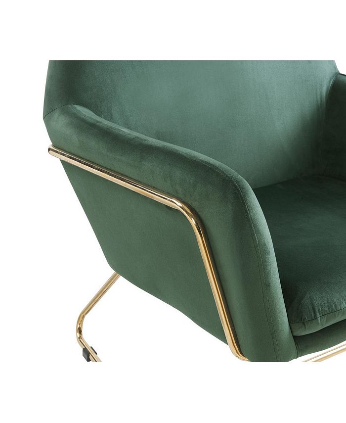 Simplie Fun Keira Velvet Accent Chair With Metal Base Macy's