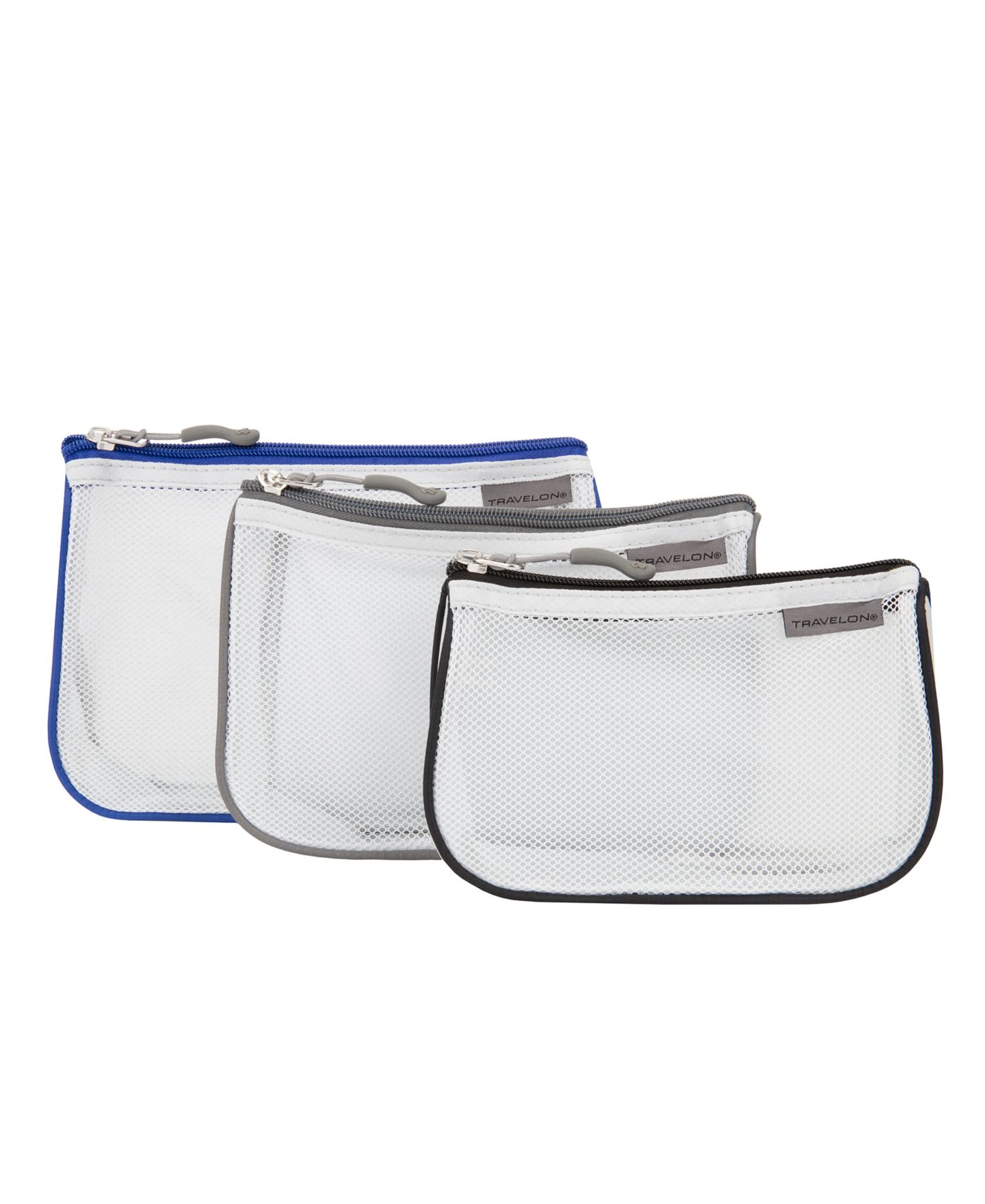 Сумки Travelon Set of 3 Assorted Piped Pouches, цвет: Cool Tones — фото 3