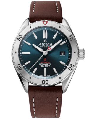 Alpina - Men's Swiss Automatic Alpiner 4 Brown Leather Strap Watch 40mm