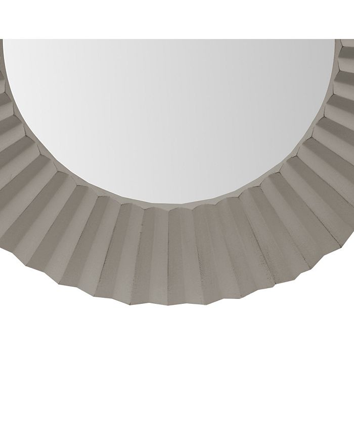 Simplie Fun 32 Inch Round Beveled Floating Wall Mirror With Corrugated ...