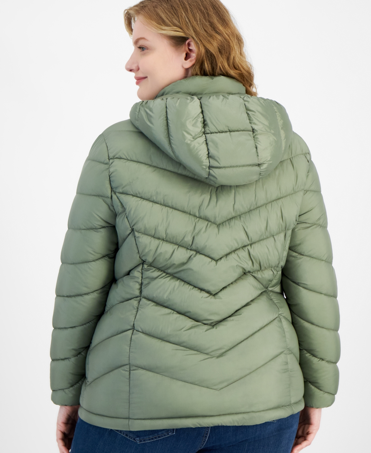 CHARTER CLUB PLUS SIZE PACKABLE HOODED PUFFER COAT, CREATED FOR MACY'S 