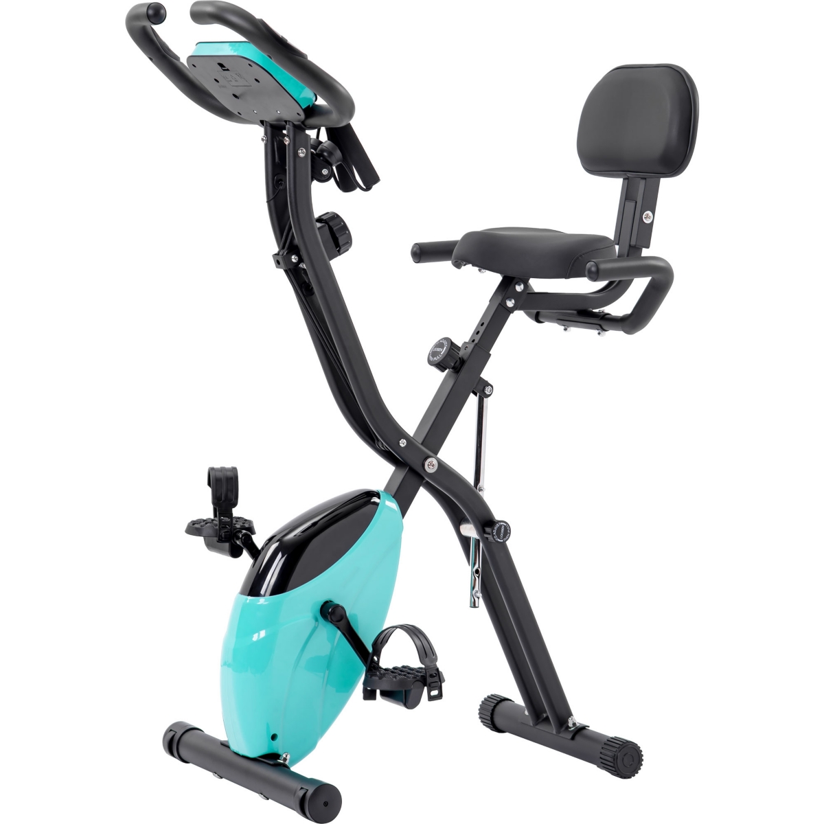 Streamdale Furniture Folding Exercise Bike, Fitness Upright And Recumbent X-Bike With 10-Level Adjustable Resistance