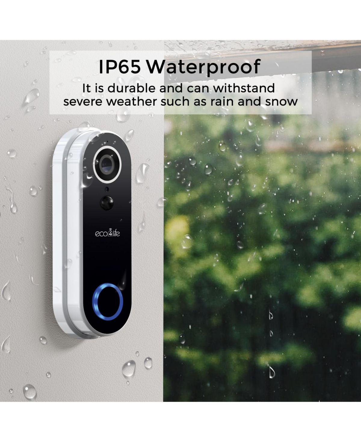Eco4Life Smart WiFi Video Doorbell Camera with Chime