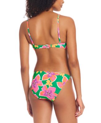 Shop Sanctuary Womens Floral Print Scoop Neck Bikini Top Side Tie Hipster Bottoms In Multi
