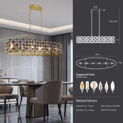 Modern Oval Crystal Chandelier