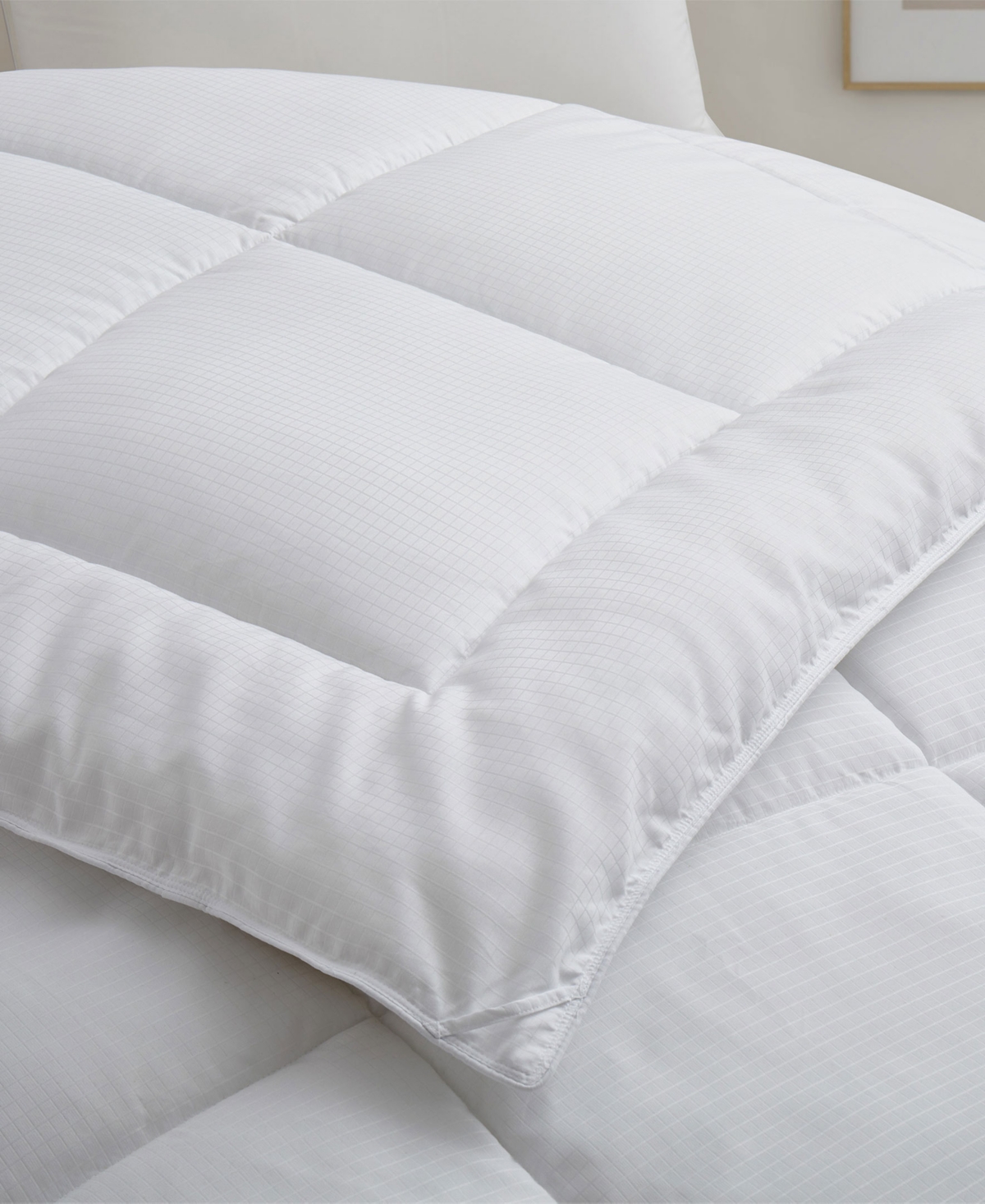 Unikome All Season Grid Quilted Luxury Comforter, Twin In White