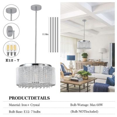 Crystal Chandelier Round Luxury Lamp