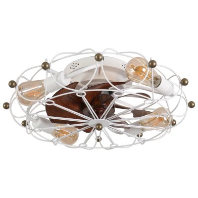 Streamdale Caged Ceiling Fan with Remote, Industrial Modern