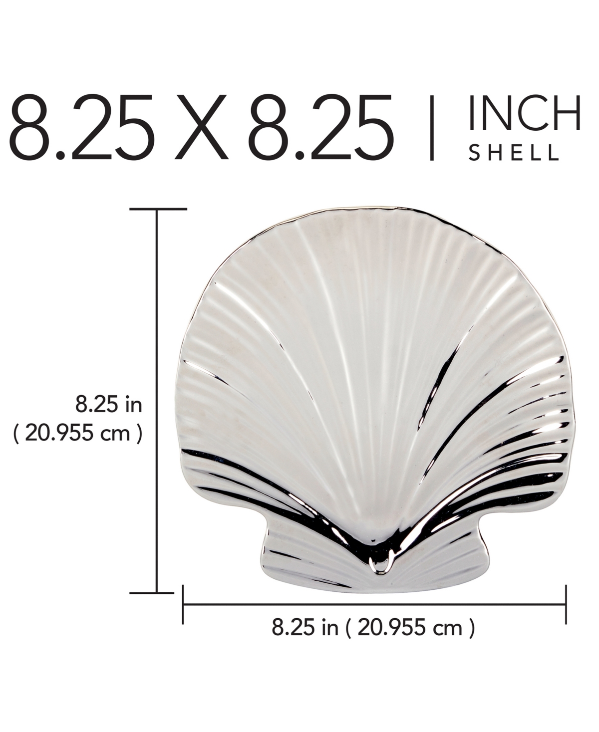 Certified International Silver Coast Set of 4 3-d Shell Candy Plate