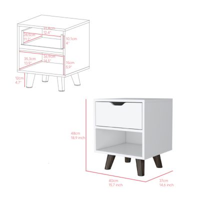 Streamdale Nightstand Carleen, Bedroom, White