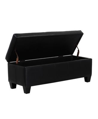 42" Storage Ottoman Faux Leather Bench for Living Room Bedroom