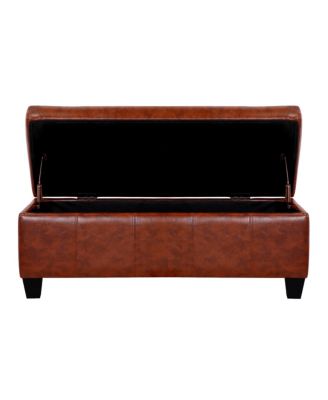 42" Storage Ottoman Faux Leather Bench for Living Room Bedroom