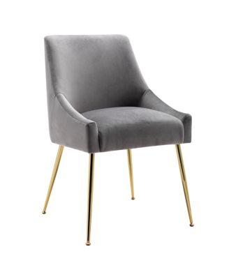 Upholstered Performance Velvet Accent Chair With Metal Leg